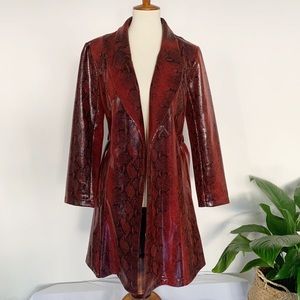 Faux snakeskin trench coat size S